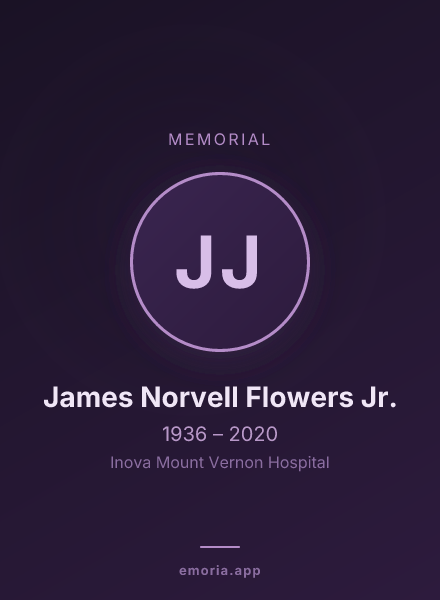 Memorial portrait of James Norvell Flowers Jr.