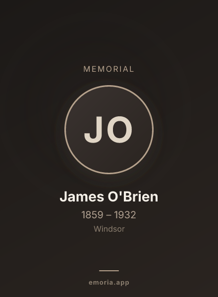Memorial portrait of James O'Brien