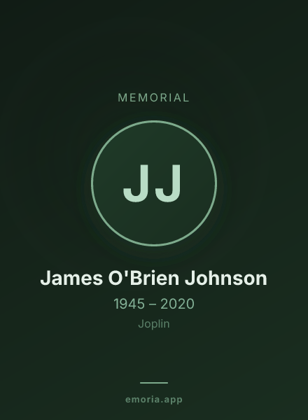 Memorial portrait of James O'Brien Johnson