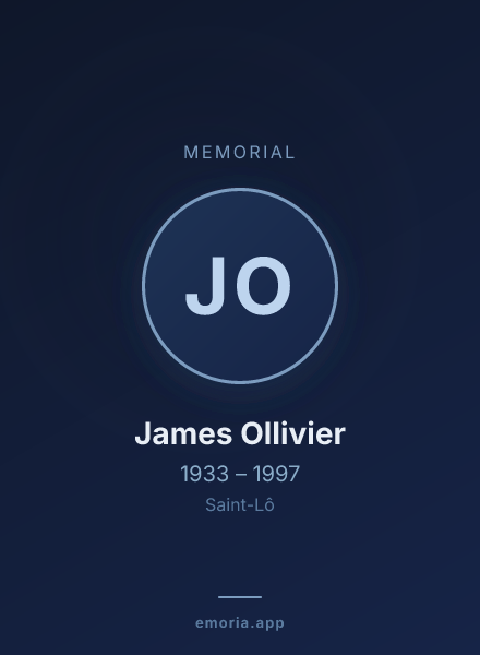 Memorial portrait of James Ollivier