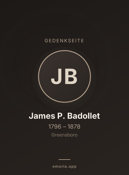 Gedenkportrait von James P. Badollet