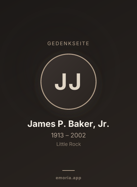 Gedenkportrait von James P. Baker, Jr.