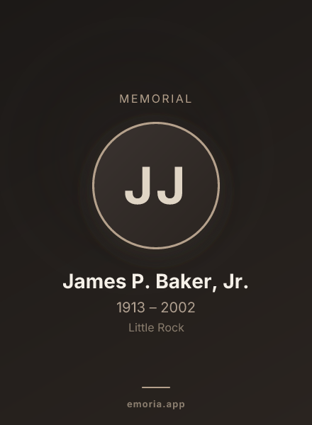 Memorial portrait of James P. Baker, Jr.