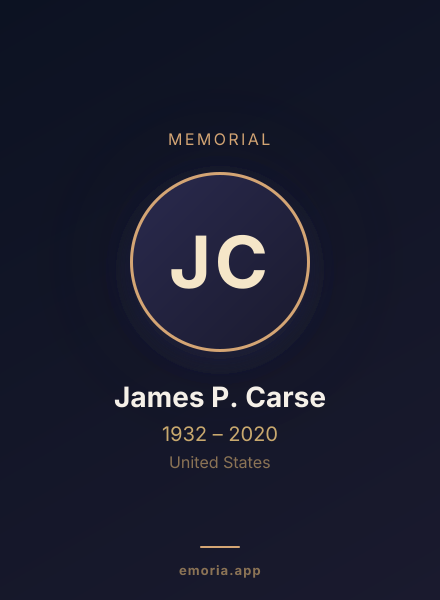 Memorial portrait of James P. Carse