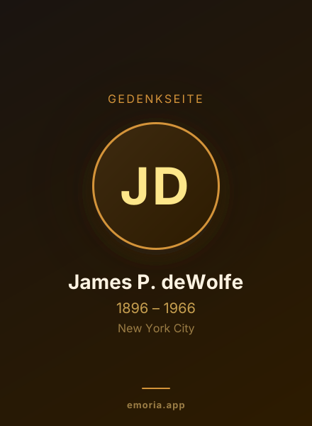 Gedenkportrait von James P. deWolfe