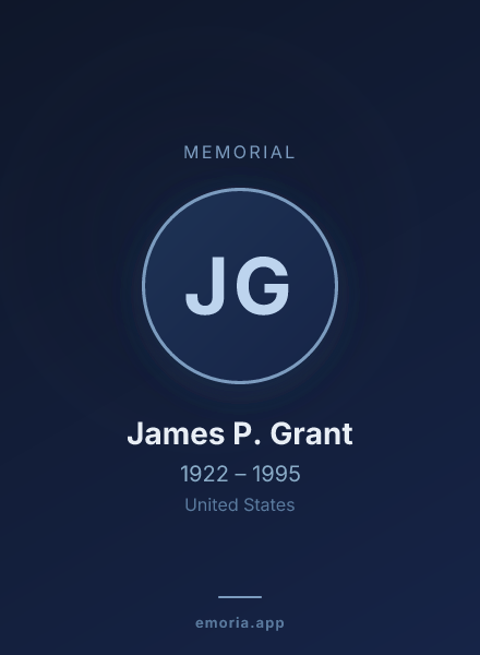 Memorial portrait of James P. Grant