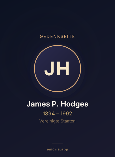 Gedenkportrait von James P. Hodges
