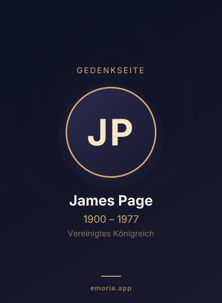 Gedenkportrait von James Page
