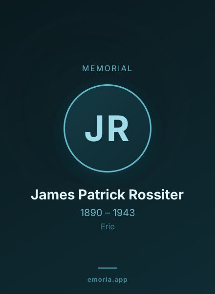 Memorial portrait of James Patrick Rossiter