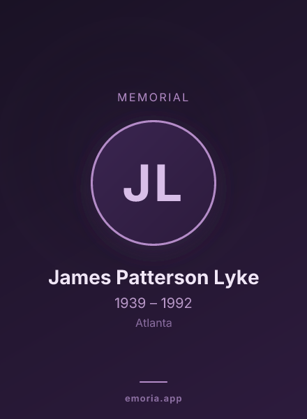 Memorial portrait of James Patterson Lyke