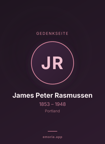 Gedenkportrait von James Peter Rasmussen