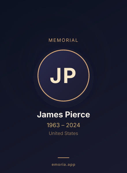 Memorial portrait of James Pierce