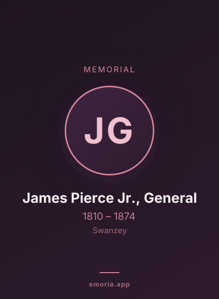 Memorial portrait of James Pierce Jr., General