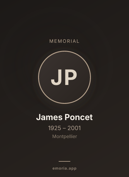Memorial portrait of James Poncet