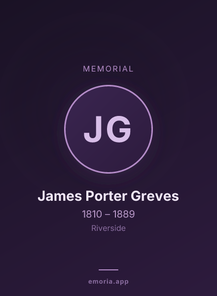 Memorial portrait of James Porter Greves