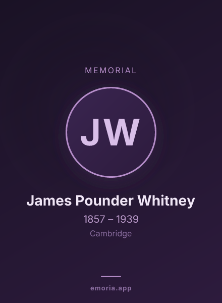 Memorial portrait of James Pounder Whitney