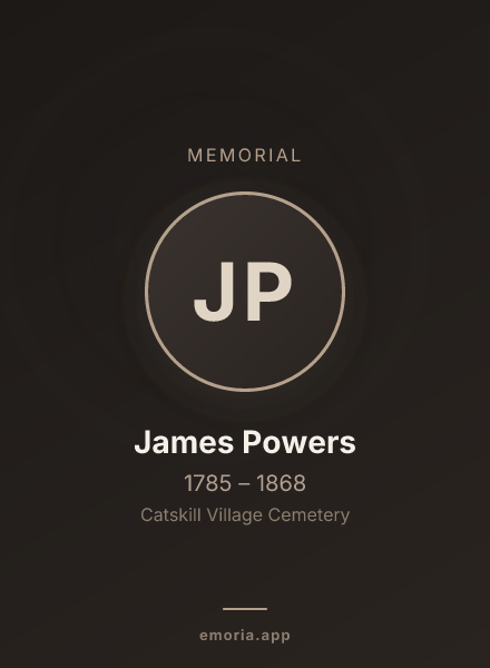 Memorial portrait of James Powers