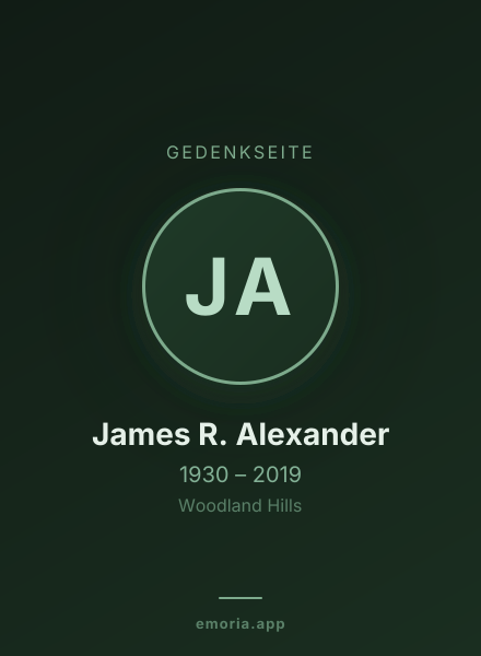 Gedenkportrait von James R. Alexander