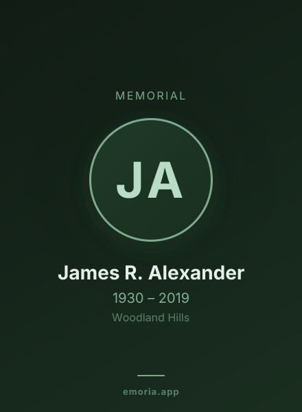 Memorial portrait of James R. Alexander