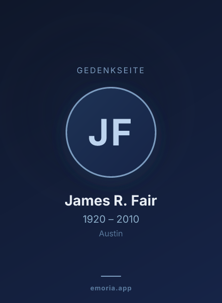 Gedenkportrait von James R. Fair