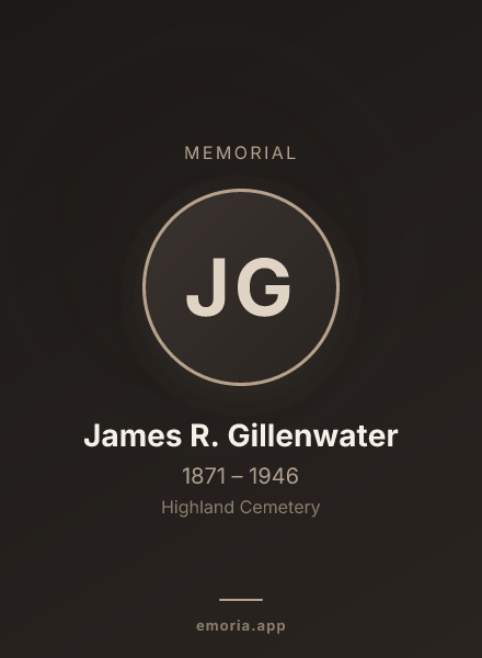 Memorial portrait of James R. Gillenwater