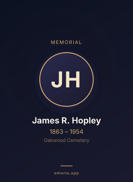 Memorial portrait of James R. Hopley