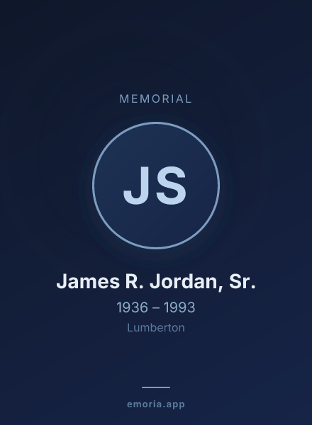 Memorial portrait of James R. Jordan, Sr.