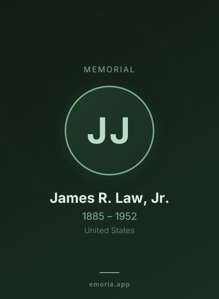 Memorial portrait of James R. Law, Jr.