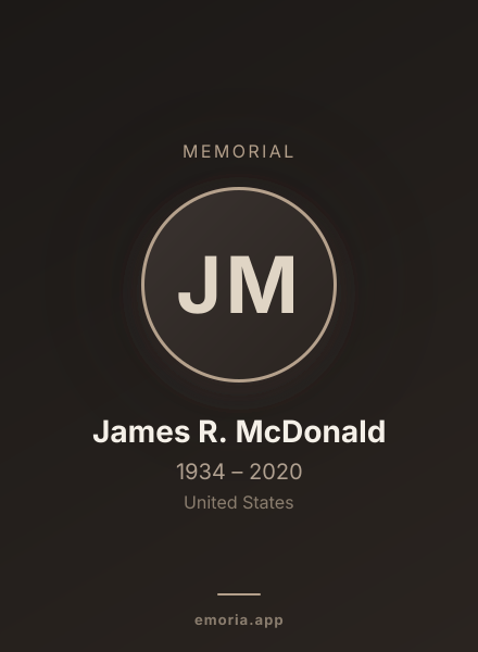 Memorial portrait of James R. McDonald