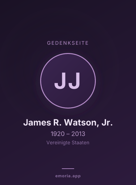 Gedenkportrait von James R. Watson, Jr.