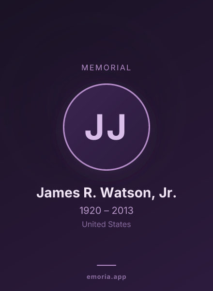 Memorial portrait of James R. Watson, Jr.