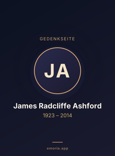 Gedenkportrait von James Radcliffe Ashford