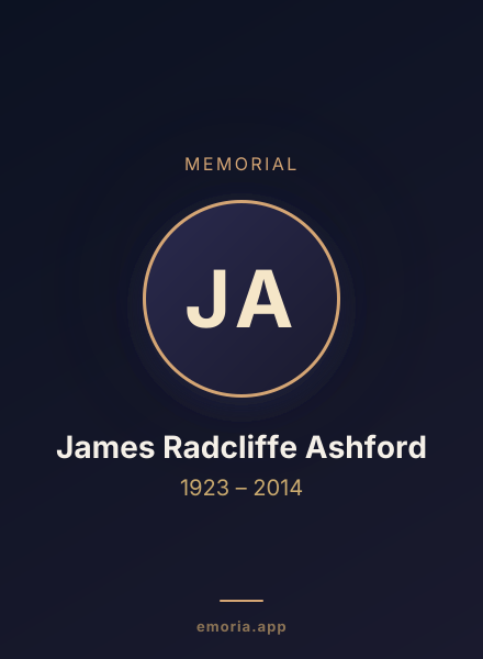 Memorial portrait of James Radcliffe Ashford