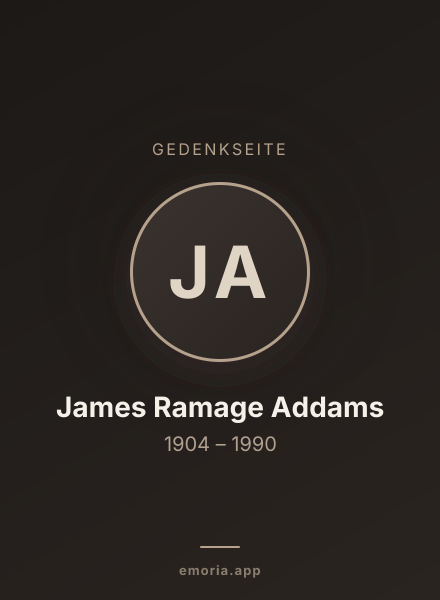 Gedenkportrait von James Ramage Addams
