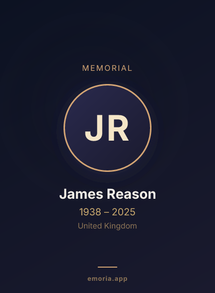Memorial portrait of James Reason