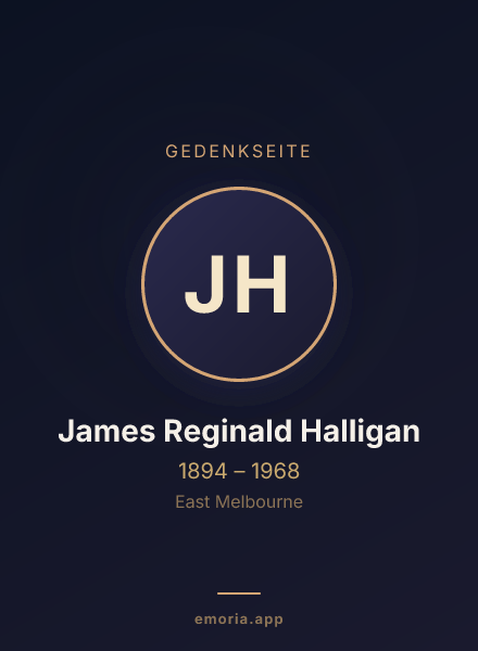 Gedenkportrait von James Reginald Halligan
