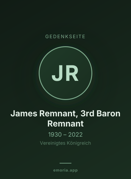 Gedenkportrait von James Remnant, 3rd Baron Remnant