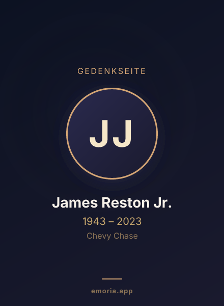 Gedenkportrait von James Reston Jr.