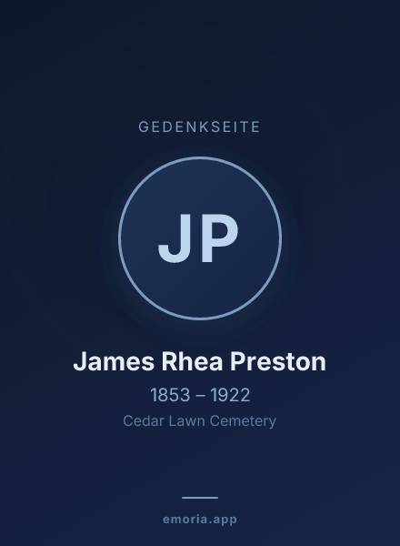 Gedenkportrait von James Rhea Preston