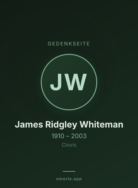 Gedenkportrait von James Ridgley Whiteman