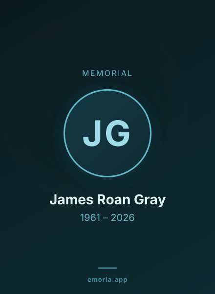 Memorial portrait of James Roan Gray
