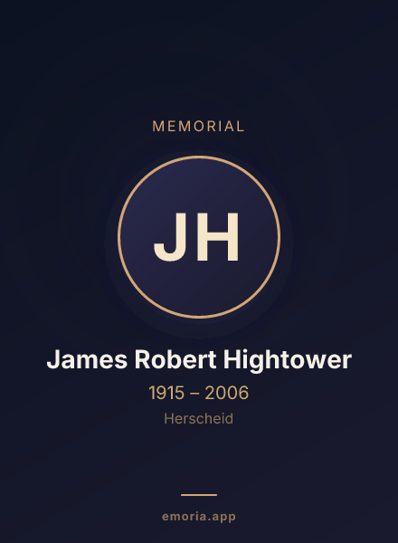 Memorial portrait of James Robert Hightower
