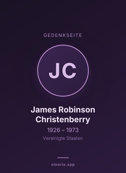 Gedenkportrait von James Robinson Christenberry