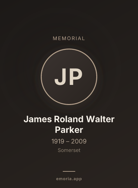 Memorial portrait of James Roland Walter Parker