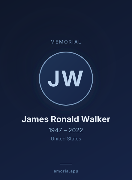 Memorial portrait of James Ronald Walker