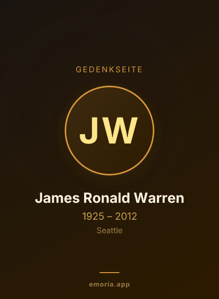 Gedenkportrait von James Ronald Warren
