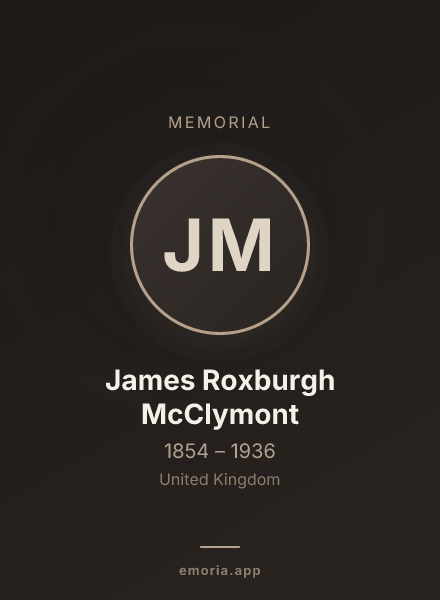 Memorial portrait of James Roxburgh McClymont
