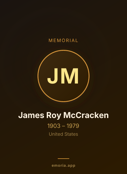 Memorial portrait of James Roy McCracken