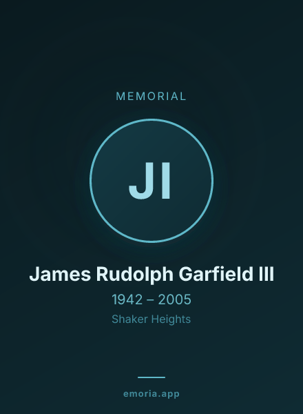 Memorial portrait of James Rudolph Garfield III