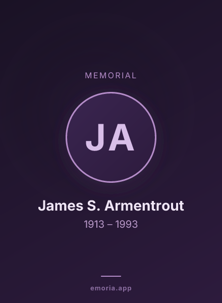 Memorial portrait of James S. Armentrout
